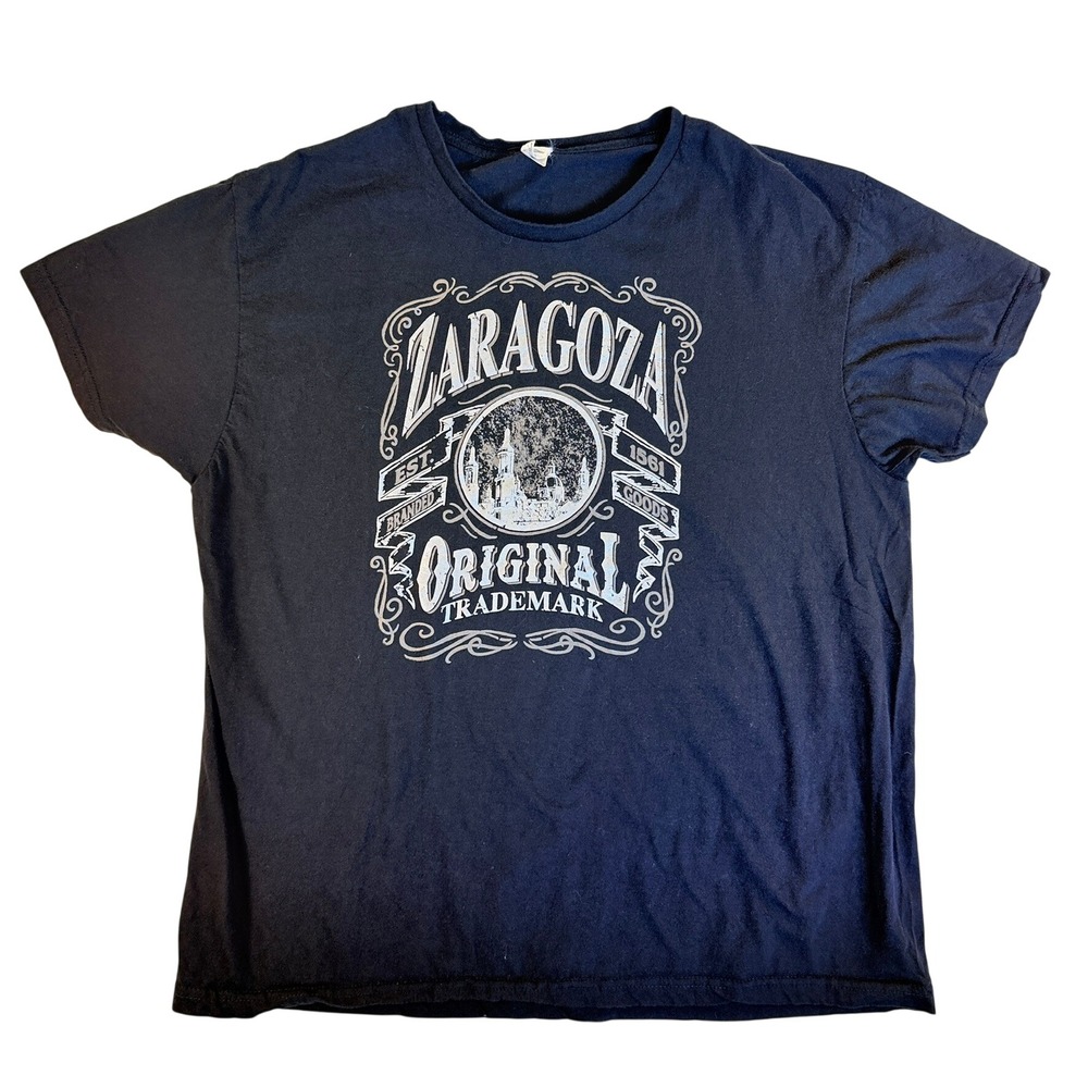 JHK Graphic Tee Men M Black Zaragoza Original Trademark Graphic